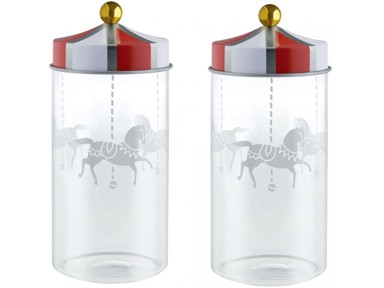 ALESSI Kuhinjska posuda za pohranu Circus, set od 2 kom, prozirna