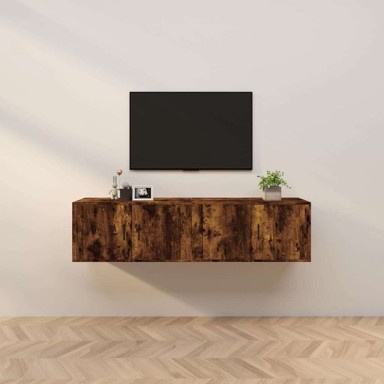 Zidni TV ormarići 2 kom, 80 x 34.5 x 40 cm, drvo, dimljeni hrast