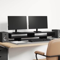 Stalak za monitor, 100×27×15 cm, konstruirano drvo, crna