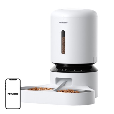 PETLIBRO Granary dozator hrane s dvostrukom zdjelom, Wi-Fi, 5 L, bijela