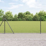 Set ograde za vrt, set od 2, pocinčani čelik, rolada, 25 x 0.5 m, siva