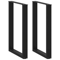 Noge stolića za kavu U-oblika 2 kom crne 60x(90-91) cm čelik