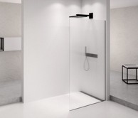 POLYSAN ARCHITEX Tuš pregrada, 1362 mm, Flute staklo, Antidrop, staklo 8 mm, crna mat