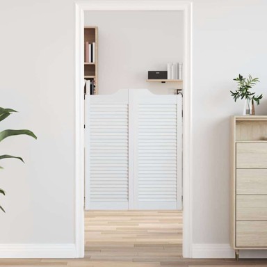 Okretna vrata s rešetkama, 1 par, bijela 100x80 cm