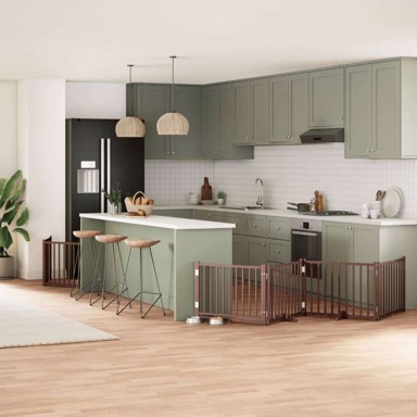 Vrata za pse s vratašcima sklopiva, 10 panela, smeđa, drvo topole, 800 cm (80×60×2 cm)