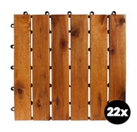 LINDER EXCLUSIV Terasne pločice akacija 30x30 cm 22 kom, smeđa