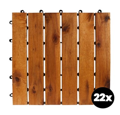 LINDER EXCLUSIV Terasne pločice akacija 30x30 cm 22 kom, smeđa