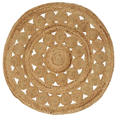 Tepih, Ø 90 cm, juta, prirodna