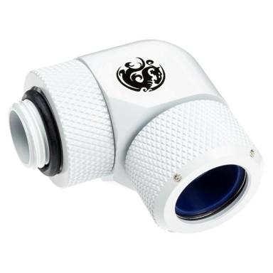 BITSPOWER Napredni adapter Multi-Link 90°, G1/4 inča AG na 14mm OD, Hardtube, rotirajući, bijeli