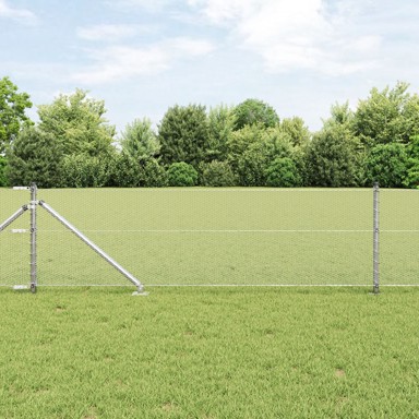 Ograda, u obliku heksa, 0.6x100 m, pocinčani čelik, ogradni stupovi s oštricom, 13 kom, Ø32 mm, 80 cm, pocinčani čelik