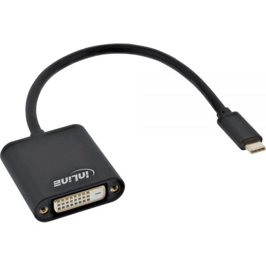 INLINE USB-C na DVI-D adapter kabel 0,2 m, crni