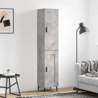 Visoka komoda siva betona 34 5x34x180 cm od konstruiranog drva