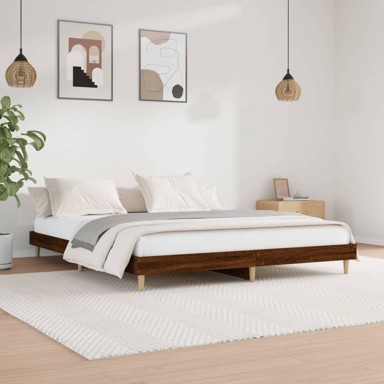 Okvir kreveta smeđa boja hrasta 120x200 cm konstruirano drvo