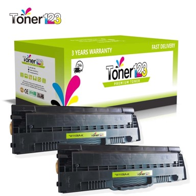 TONER123 Zamjenske toneri komplet HP 106A / W1106A / Laser 107, 107a, 107w / Laser MFP 135, 135a, 135w, 137, 137fnw, 2x crna