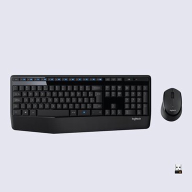 LOGITECH Tipkovnica + miš MK345 Wireless Combo, crna, bežična