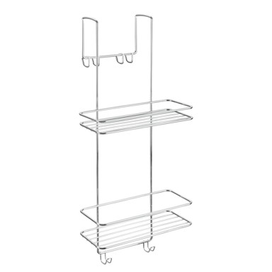 METALTEX Polica Luxy kupaonska željezna viseća/s postavljanjem bez bušenja, sjajno srebrna