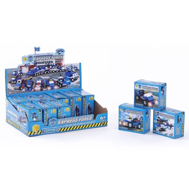 CRYSTALAND Kocke Policijska vozila, mini set, 12/1 asortiman