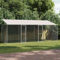 Kavez za pse 600×200×256 cm, srebrni, cinkani čelik
