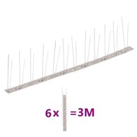 Set šiljaka za ptice 6-dijelni, 2 reda, 3 m, čelični
