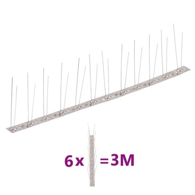 Set šiljaka za ptice 6-dijelni, 2 reda, 3 m, čelični