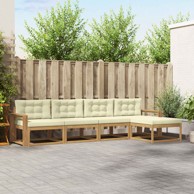 Set vanjskih sofa s jastukom, 4 kom, poliester, bijelo-krem