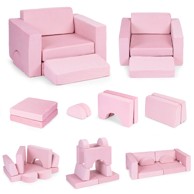 ECOTOYS DIY modularna sofa, 8 jastuka, roza