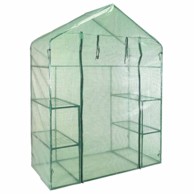 PROGARDEN vrtni staklenik s ulazom i 4 police 143x73x195 cm, zeleni