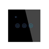 Pametni zidni prekidač za svjetlo, trostruki, crni