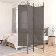 Paravan sobna pregrada 3 panela 120x220 cm, tkanina, antracit