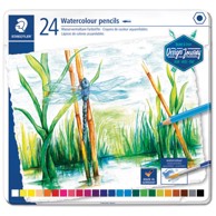 STAEDTLER Vodene drvene boje 14610C M24, Aquarell Design Journey, metalna kutija, 24 boja
