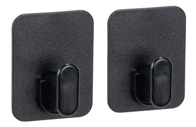 ALLSTAR plastične kuke Parma bez bušenja, 2kom, crne