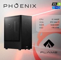 PHOENIX Stolno računalo FLAME X-504 / Intel Core i5-14400F, 16GB, 1TB SSD, GeForce RTX 5060 Ti, bez OS