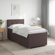 Boxspring krevet s madracem 80 x 200 cm od tkanine, tamnosmeđi