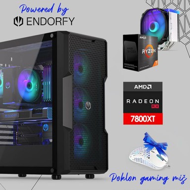 FUTURAIT Stolno računalo Endorfy GamerPC / AMD Ryzen 5 7600X, 32GB, 1TB SSD+2TB HDD, AMD RX 7800XT, Windows 11 Pro