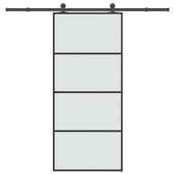 Klizna vrata s priborom od ESG stakla i aluminija mat 90x205 cm