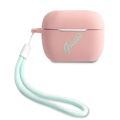 GUESS Futrola GUACAPLSVSPG Silicone Vintage, za AirPods Pro, zeleno-ružičasta