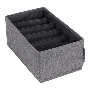 BIGSO Sivi organizator za ladicu s pretincima Drawer, 16,5 x 11 cm