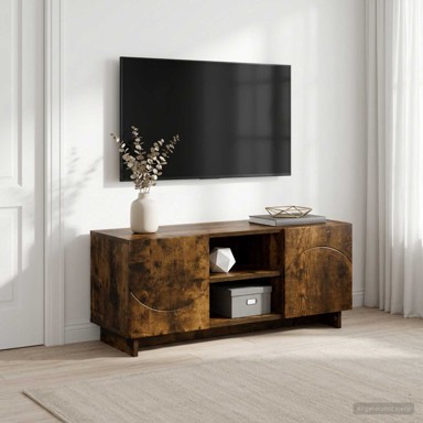 TV stalak 90 x 34,5 x 40 cm od konstruiranog drva, dimljeni hrast