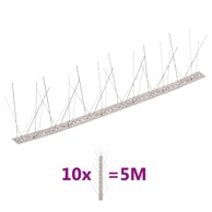 Set šiljaka za ptice 10-dijelni, 5 redova, 5 m, čelični 