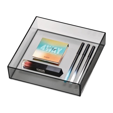 IDESIGN Mat crni kupaonski kozmetički organizator od reciklirane plastike 