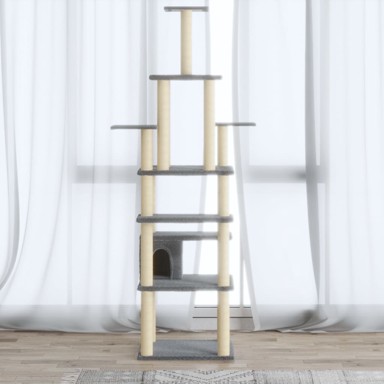 Penjalica za mačke sa stupovima za grebanje svjetlosiva 183 cm