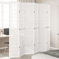 Paravan - Sobna pregrada s 6 panela bijela od masivnog drva paulovnije - 40 x 220 cm 1 6