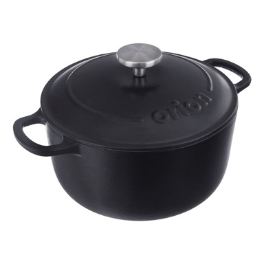 ORION Lonac od lijevanog željeza s poklopcem prikladni za indukcijsko kuhalo 5,2 l LITINA SMALT