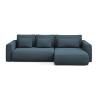 MAKAMII Plava sklopiva/s prostorom za odlaganje kutna garnitura (s desnim kutom/s ležaljkom) Kapua, 278x149x82 cm