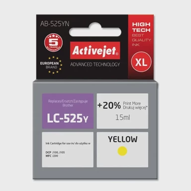 ACTIVEJET Tinta za pisač AB-525YN, zamjena za Brother LC525Y, supreme, 15 ml, žuta