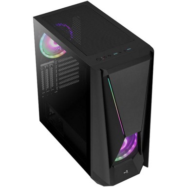 AEROCOOL Kućište Visor, mid tower, ATX, kaljeno staklo, crno