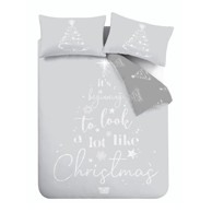 CATHERINE LANSFIELD Posteljina A Lot Like Christmas za krevet za jednu osobu 135x200 cm siva