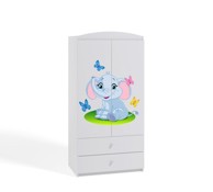 Dječji ormar Slon, bijeli, 181×90×52 cm