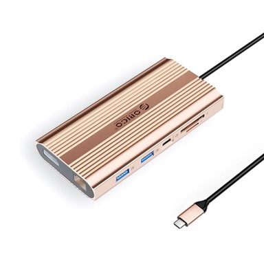 ORICO Docking stanica XDR, 12 u 1, USB-C, 2x HDMI 4K@60Hz, DisplayPort 4K@60Hz, PD 100 W, ružičasta