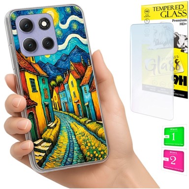 Maskica za Motorola Moto G86 Power, s foto tiskom, sa zaštitnim staklom 9H